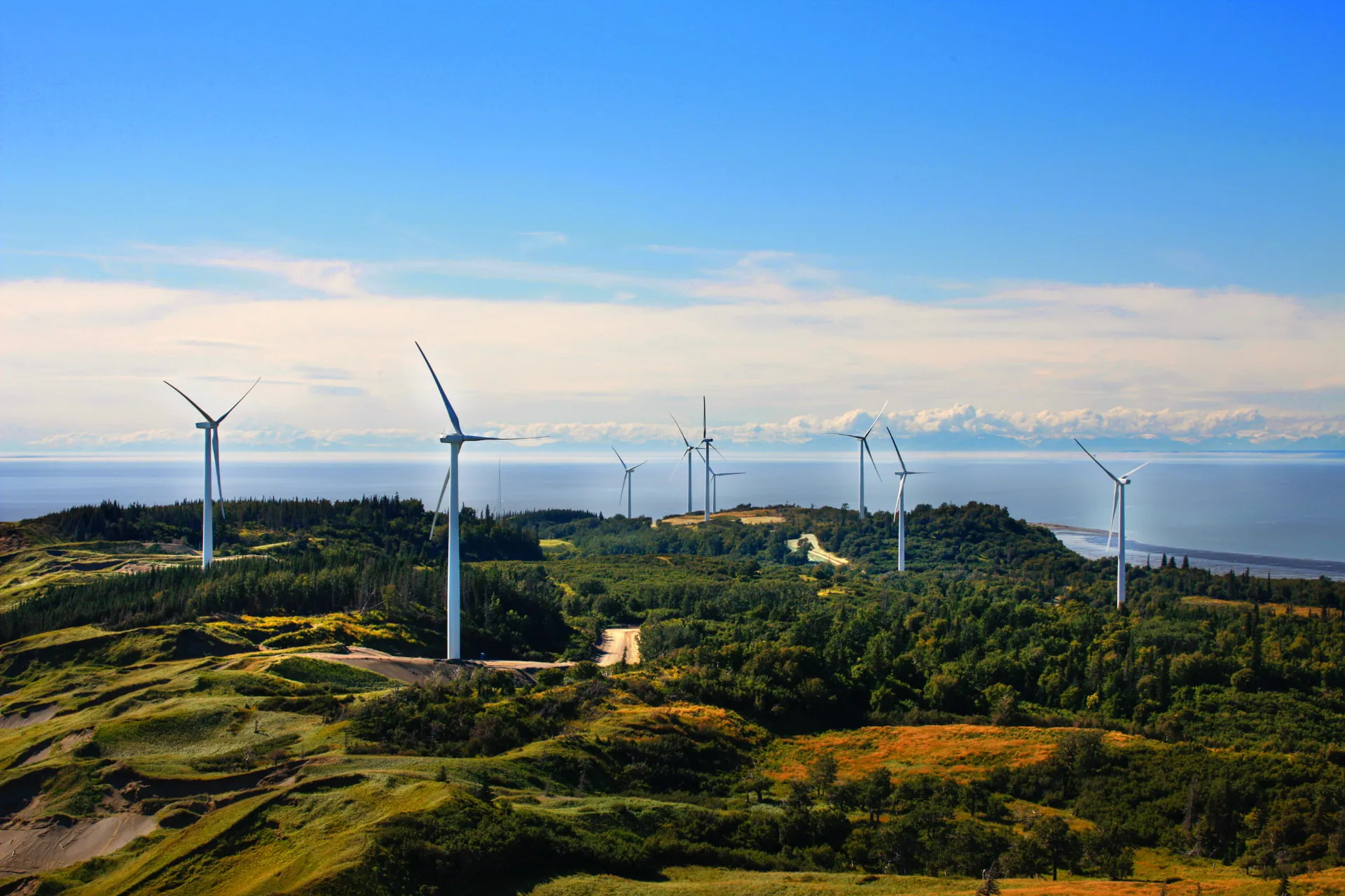 Wind Farm off coast of Anchorage